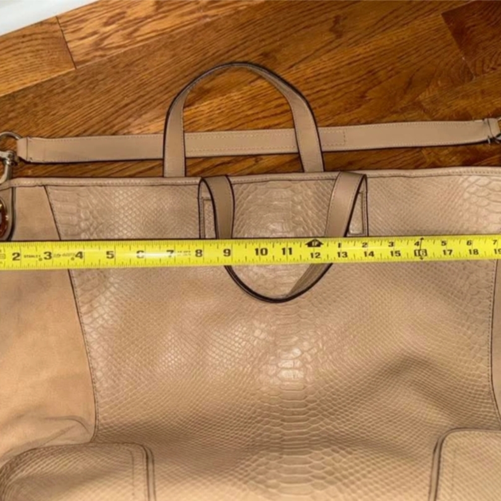 Coach Hadley Python Leather Suede Brown Shopping Tote E1461-F30963 - Picture 8 of 13